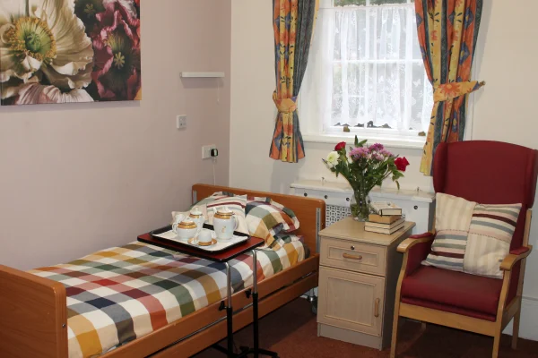 Comfortable single bedroom at Bridge House Care Centre, Wallington